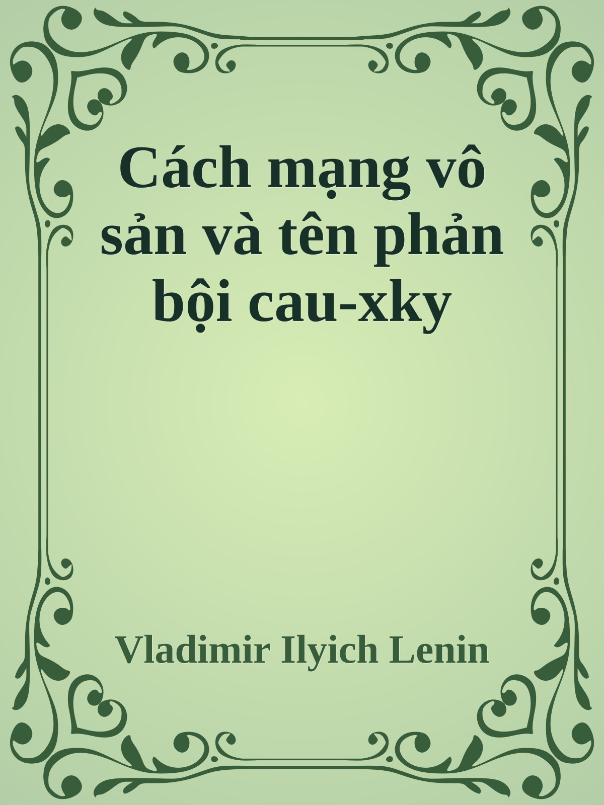 Cách mạng vô sản và tên phản bội cau-xky