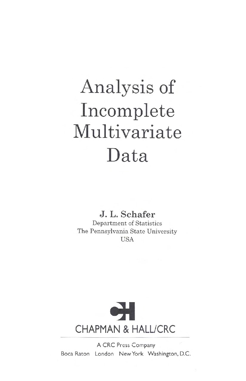 Analysis of Incomplete Multivariate Data
