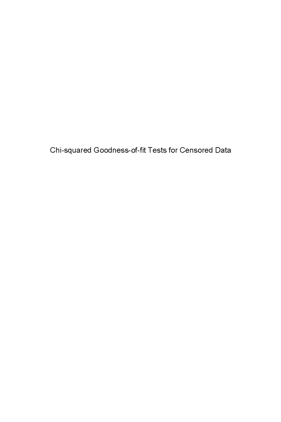 Chi-squared Giidbess if fit - Tests  for censored data