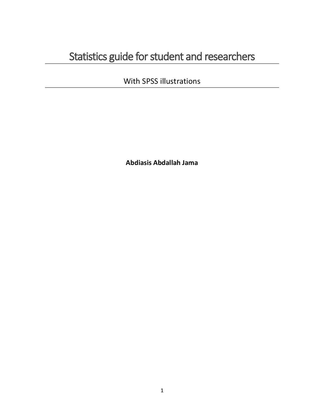 STATISTICS GUIDE FOR STUDENTS AND researchers
